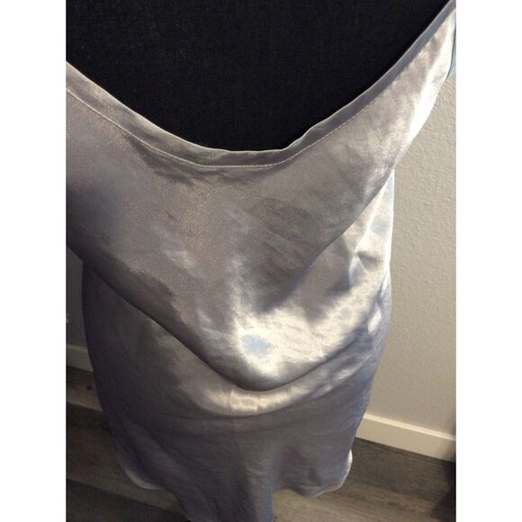 Silver Slip Negligee Nightie Medium M - Picture 2 of 6